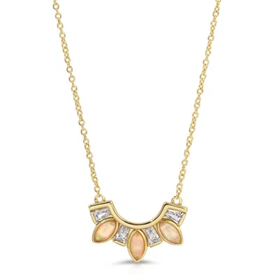 Glamrocks Jewelry Women's Seven Wonders Necklace - Welo Opal In Yellow