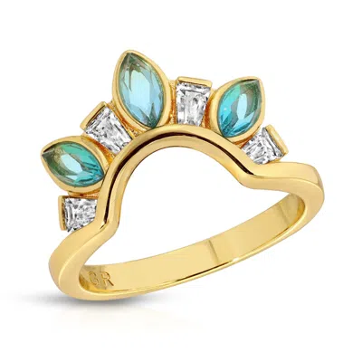 Glamrocks Jewelry Women's Seven Wonders Ring- Sky In Blue