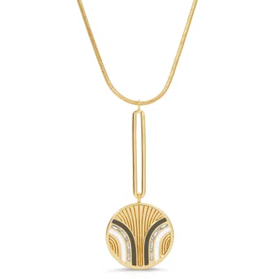 Glamrocks Jewelry Women's South Beach Pendulum Necklace- Grey/white In Multi