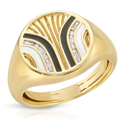 Glamrocks Jewelry Women's South Beach Signet- Grey/white In Multi