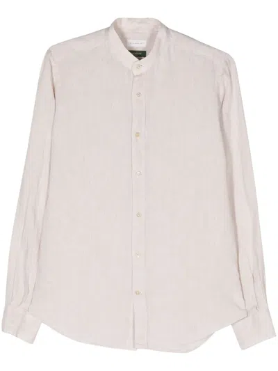 Glanshirt Band-collar Linen Shirt In Neutrals