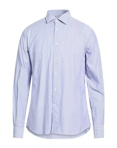 Glanshirt By Slowear Man Shirt Azure Size 16 ½ Cotton In Animal Print