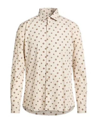 Glanshirt By Slowear Man Shirt Beige Size 17 Cotton In Brown