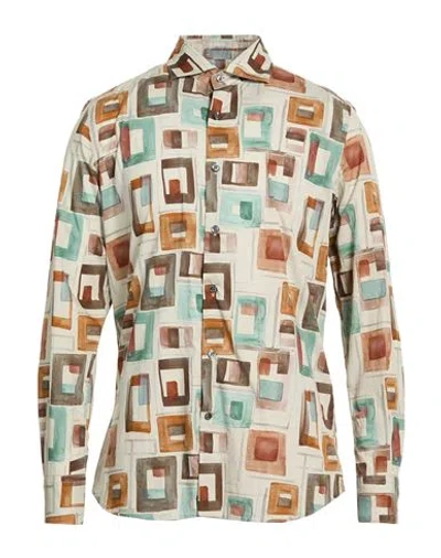 Glanshirt By Slowear Man Shirt Brown Size 17 Cotton In Multi