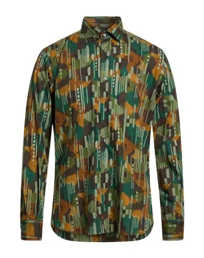Glanshirt By Slowear Man Shirt Dark Green Size 17 Cotton In Multi