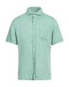 Glanshirt By Slowear Man Shirt Green Size 15 ¾ Linen In Green