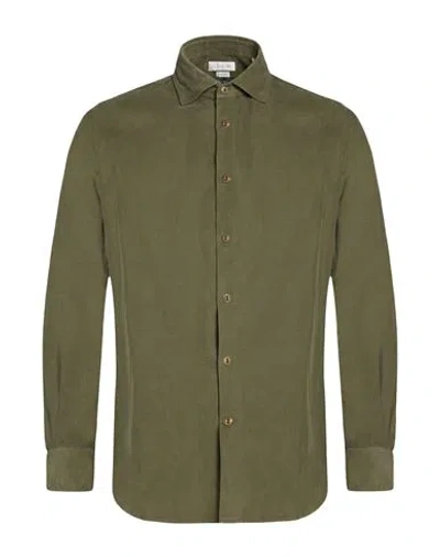 Glanshirt By Slowear Man Shirt Military Green Size 15 ¾ Cotton