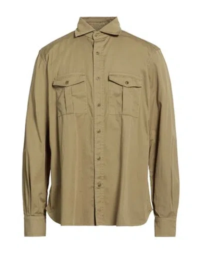 Glanshirt By Slowear Man Shirt Military Green Size 17 ½ Cotton In Brown