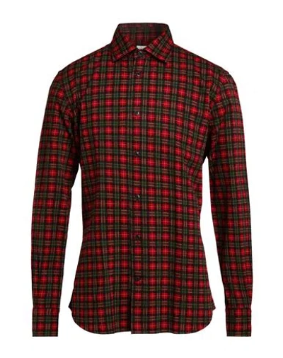 Glanshirt By Slowear Man Shirt Red Size 17 Cotton In Brown