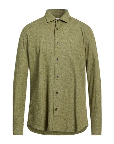 Glanshirt By Slowear Man Shirt Sage Green Size 16 Cotton