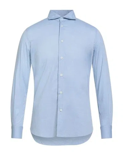 Glanshirt By Slowear Man Shirt Sky Blue Size 17 Cotton, Elastane