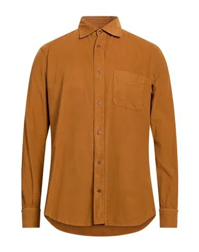 Glanshirt By Slowear Man Shirt Tan Size 17 ½ Cotton In Brown