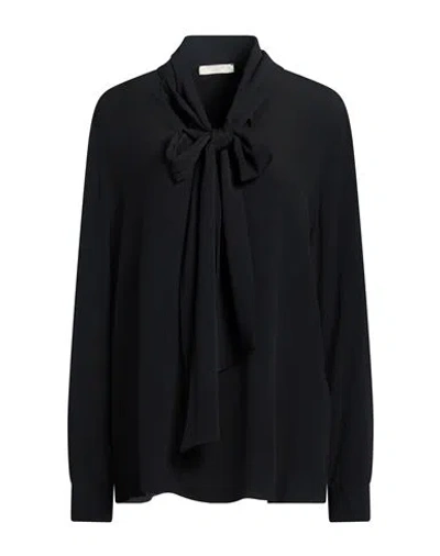 Glanshirt By Slowear Woman Top Black Size 10 Acetate, Silk