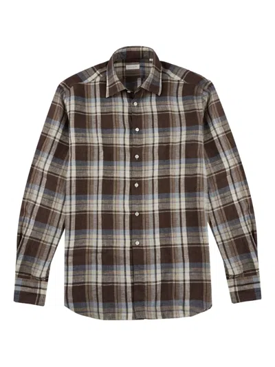 Glanshirt Checked Shirt In Brown