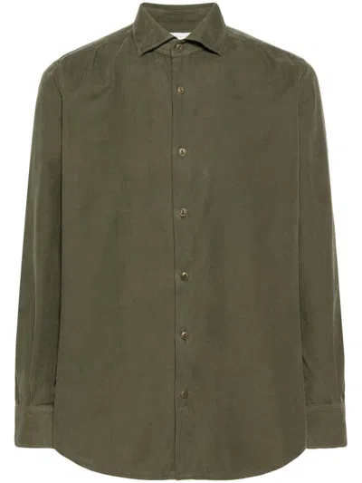 Glanshirt Corduroy Cotton Shirt In Green