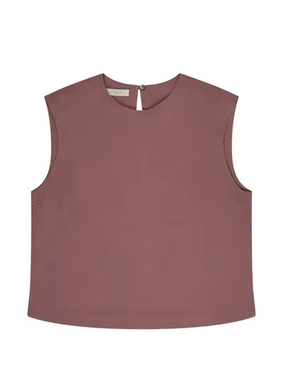 Glanshirt Crew-neck Blouse In Brown