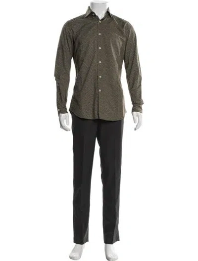 Pre-owned Glanshirt Floral Print Long Sleeve Shirt In Green
