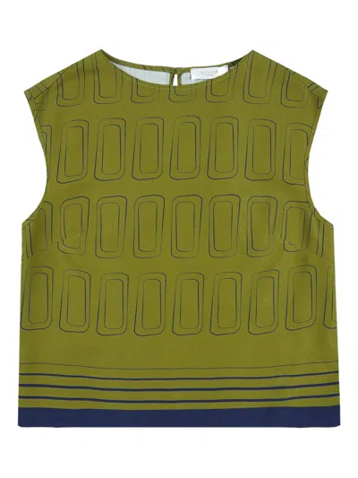 Glanshirt Geometric-pattern Blouse In Green