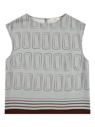 Glanshirt Geometric Top In Animal Print