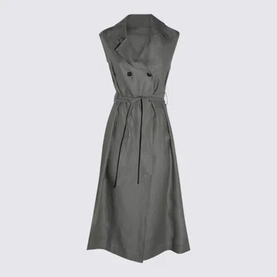 Glanshirt Grey Linen Dress In Multicolor
