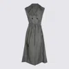 Glanshirt Midi Dress In Gray