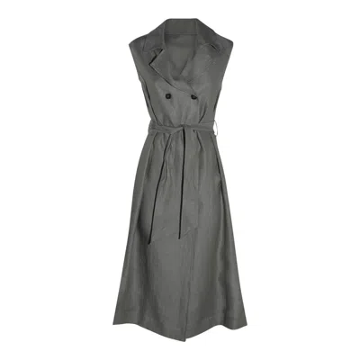GLANSHIRT GLANSHIRT GREY LINEN DRESS