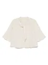 Glanshirt Blouse With Tie Neck In Nude & Neutrals