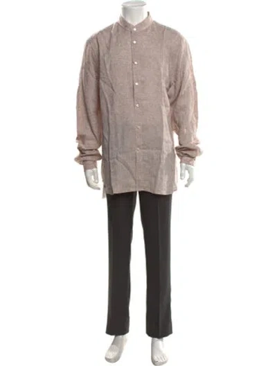 Pre-owned Glanshirt Linen Long Sleeve Shirt W/ Tags In Neutrals