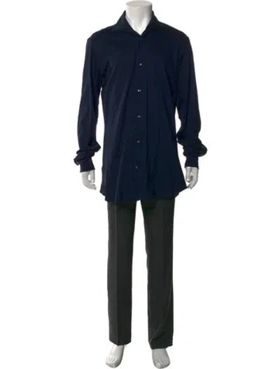 Pre-owned Glanshirt Long Sleeve Dress Shirt In Blue