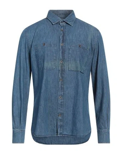 Glanshirt Man Denim Shirt Blue Size 16 Cotton