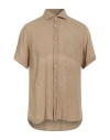 Glanshirt Man Shirt Beige Size 16 Linen