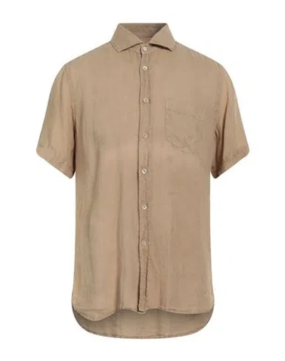 Glanshirt Man Shirt Beige Size 16 Linen In Beige