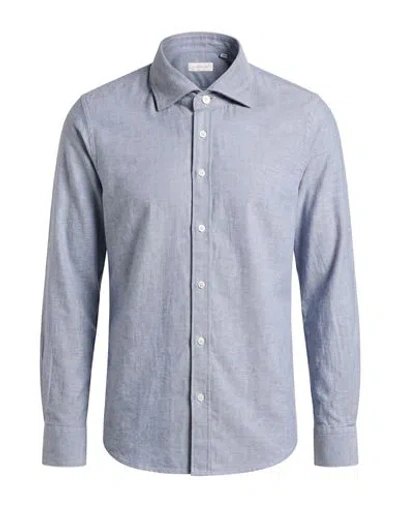 Glanshirt Man Shirt Light Blue Size 16 Cotton