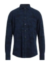 Glanshirt Man Shirt Midnight Blue Size 16 Cotton In Blue