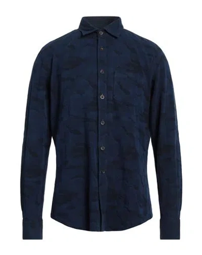 Glanshirt Man Shirt Midnight Blue Size 16 Cotton