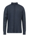 Glanshirt Man Shirt Midnight Blue Size 17 Linen