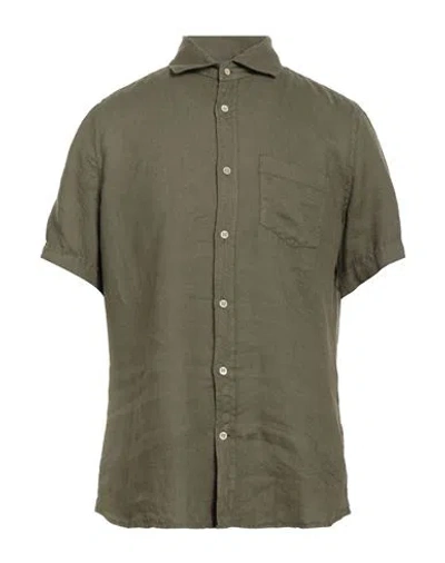Glanshirt Man Shirt Military Green Size 17 Linen