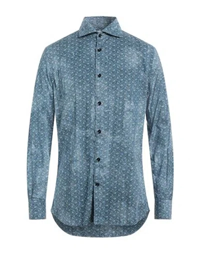 Glanshirt Man Shirt Slate Blue Size 16 Cotton