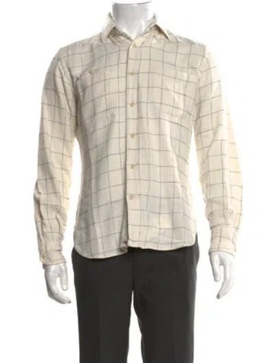 Pre-owned Glanshirt Plaid Print Long Sleeve Shirt In Neutrals