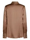 Glanshirt Satin-effect Long-sleeve Shirt In Brown