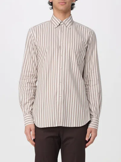 Glanshirt シャツ  メンズ カラー ブラウン In White