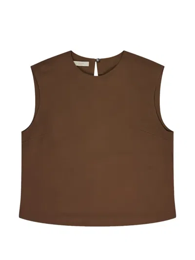 Glanshirt Sleeveless Blouse In Brown