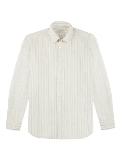 Glanshirt Striped Cotton Shirt In Neutral