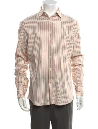 Pre-owned Glanshirt Striped Long Sleeve Dress Shirt In Neutrals