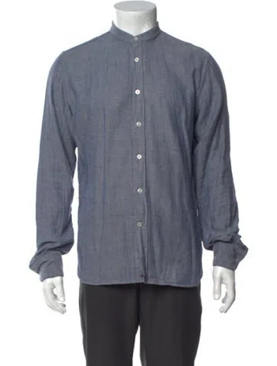 Pre-owned Glanshirt Striped Long Sleeve Shirt In Blue