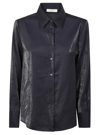 GLANSHIRT STRUCTURED BLACK SHIRT WITH CLASSIC BUTTON-UP DESIGN