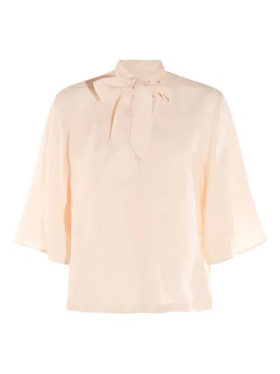 Glanshirt Tied-neck Blouse In Pink