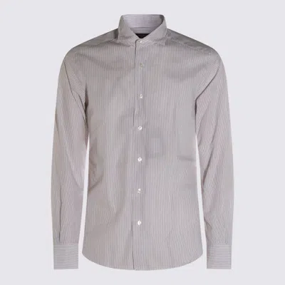 GLANSHIRT WHITE AND BROWN COTTON SHIRT