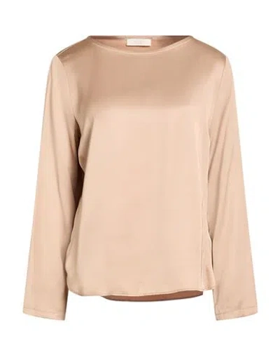 Glanshirt Woman Top Beige Size 8 Viscose In Neutral