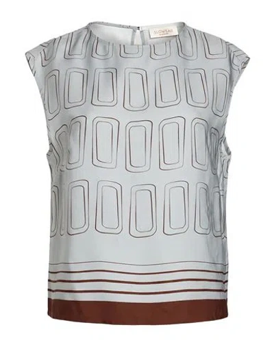 Glanshirt Woman Top Grey Size 8 Viscose In Gray